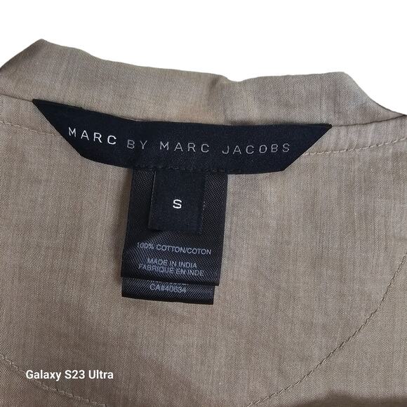 Marc By Marc Jacobs Top Tie Neck Blouse Women S Tan Sleeveless Blouse Cotton - Picture 6 of 7